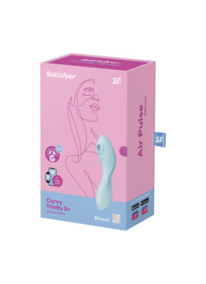 Vibromasseur connecté 3 en 1 Bleu USB Curvy Trinity 5+ - CC597823